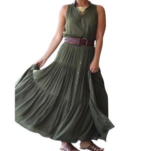 Banana Republic Tiered Sleeveless Full Maxi Dress
